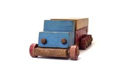 Folk Art Stack Truck in Hand Painted Wood, USA, Mid-20th Century