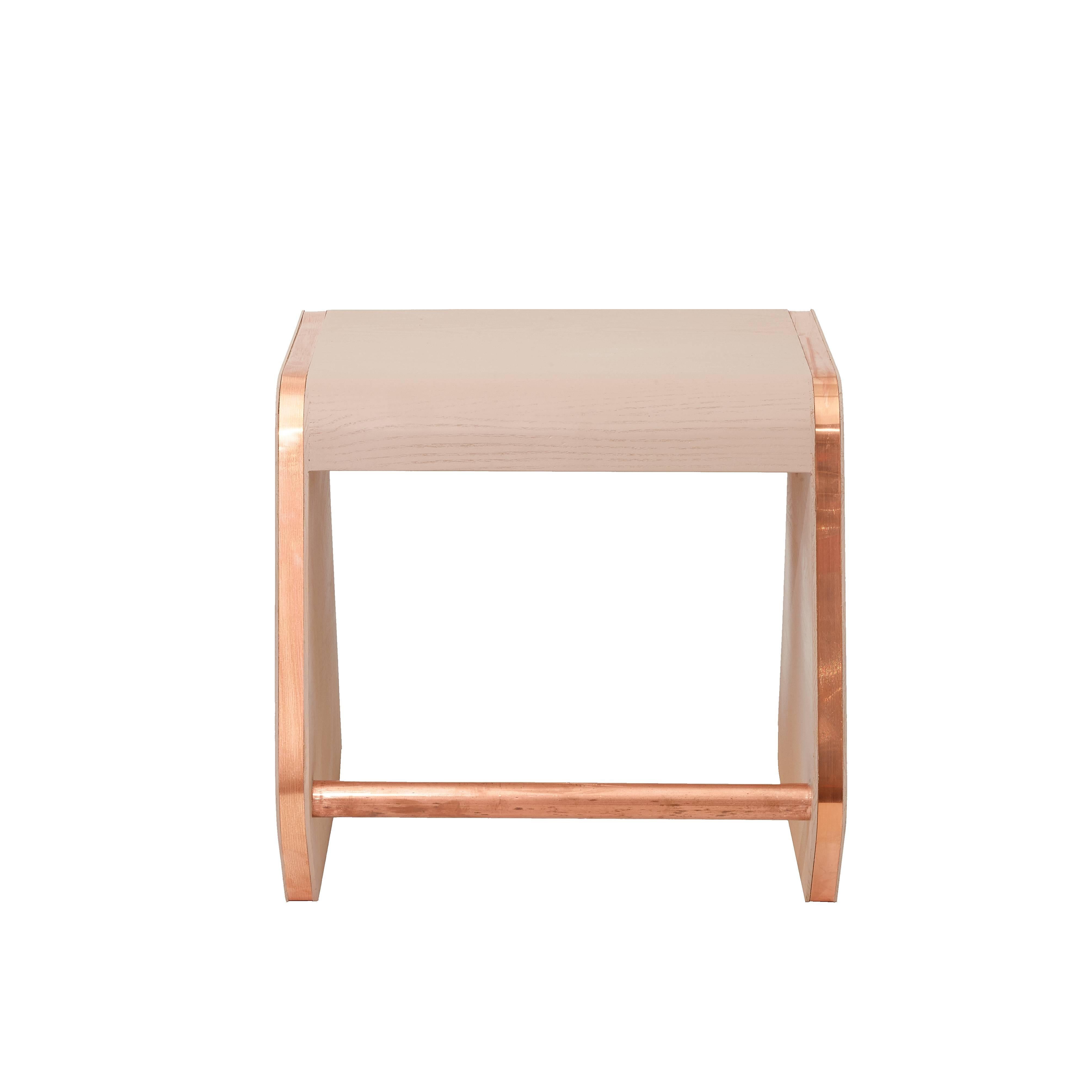 American Heritage 'Perch' Child Chair by Studiokinder in Blush Pigmented Ash with Copper For Sale
