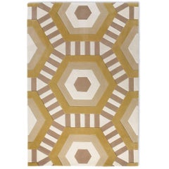 Kinder MODERN Rectangular Area Rug Swizzle Blond in 100% Wool