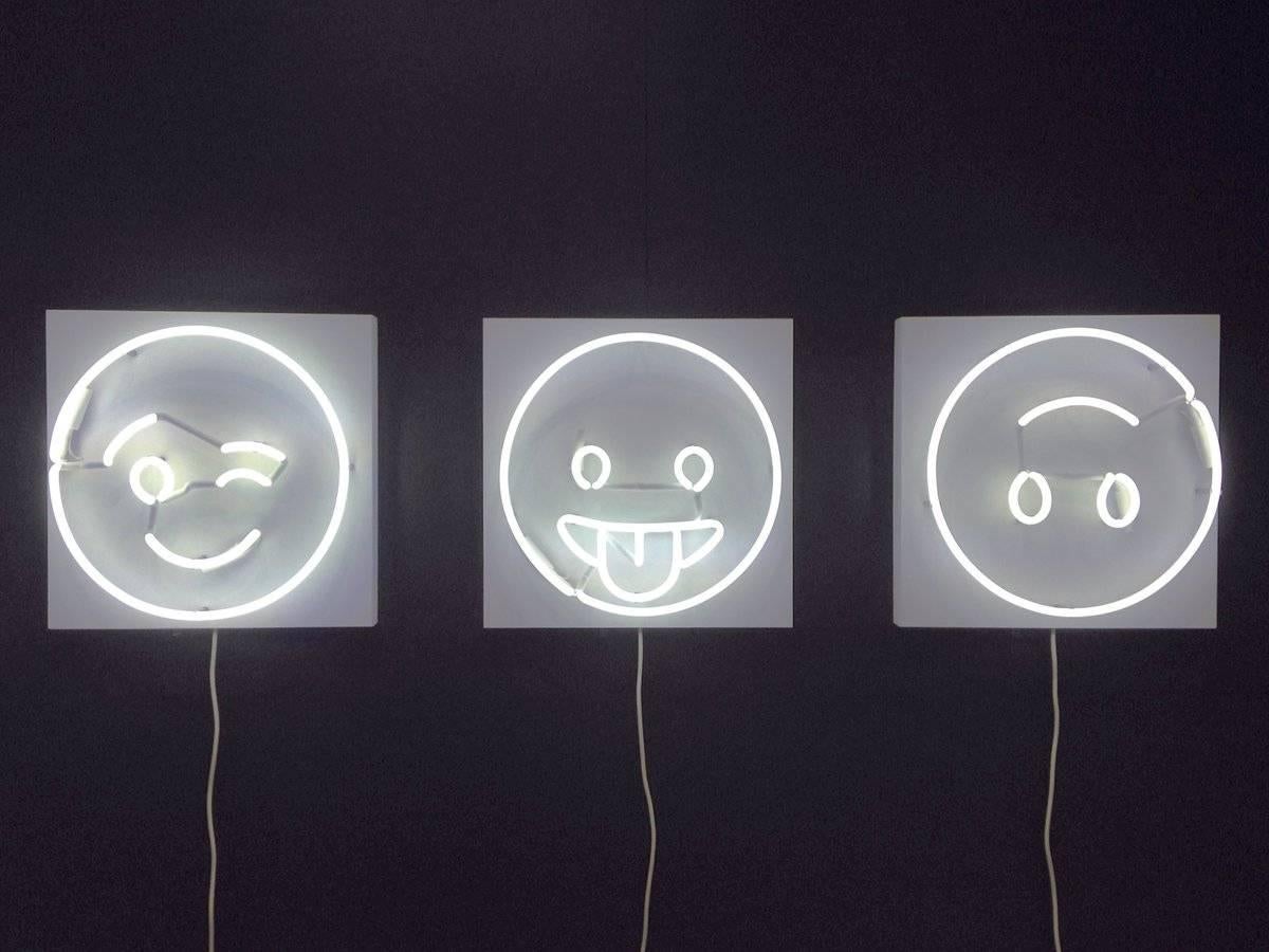 Fresh Faces for Inside Spaces Neon Wall Hanging by Lit, Alice Taranto Wink ;) Style

Contemporary, USA (Brooklyn NY), 2016
Glass neon tube on back panel
H 16 in, W 16 in, D3.75 in 
(neon diameter 14 in)

Wired to plug into outlet, with on/off switch