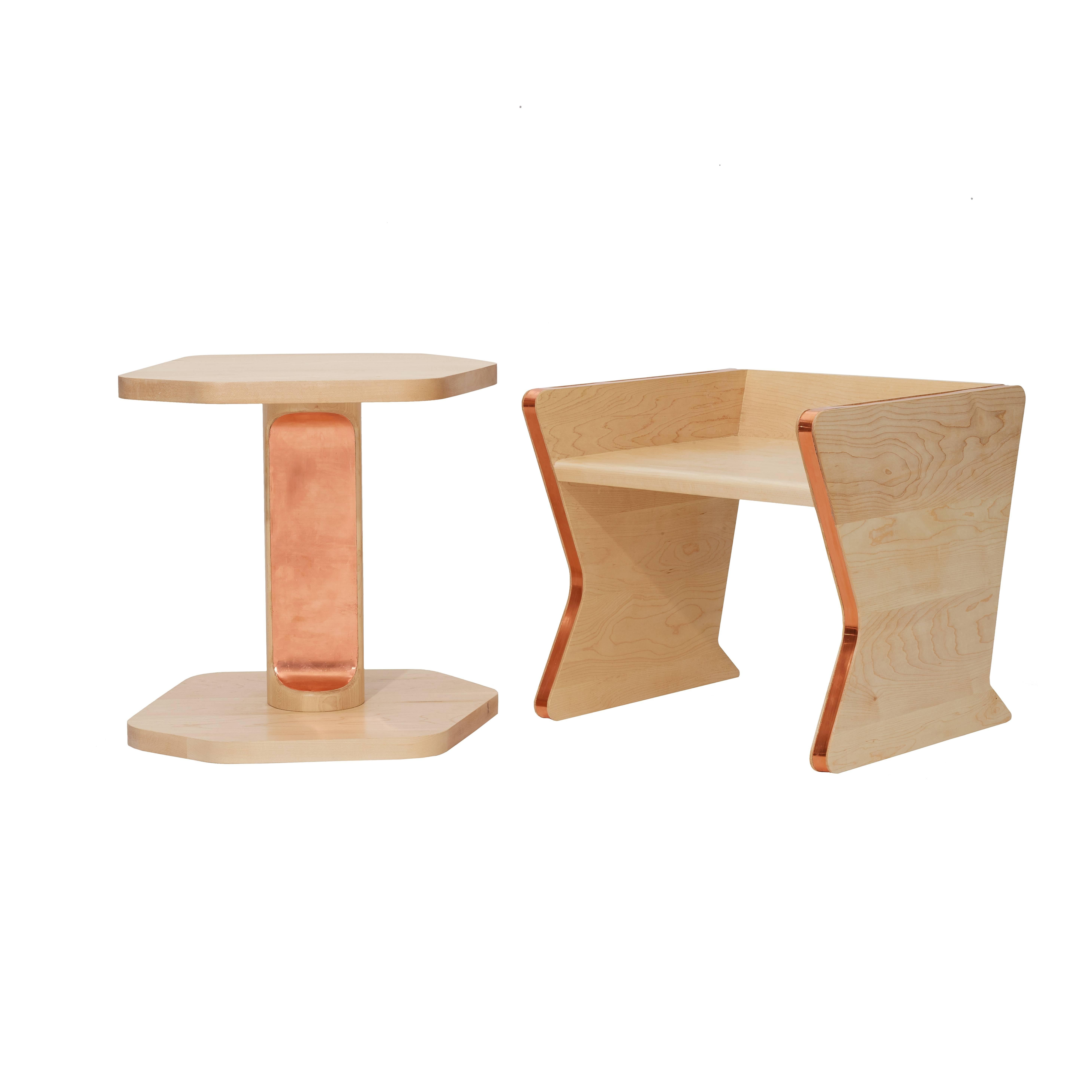 'Sit' Child Chair from the Heritage Collection by Studiokinder in Maple/Copper For Sale 1