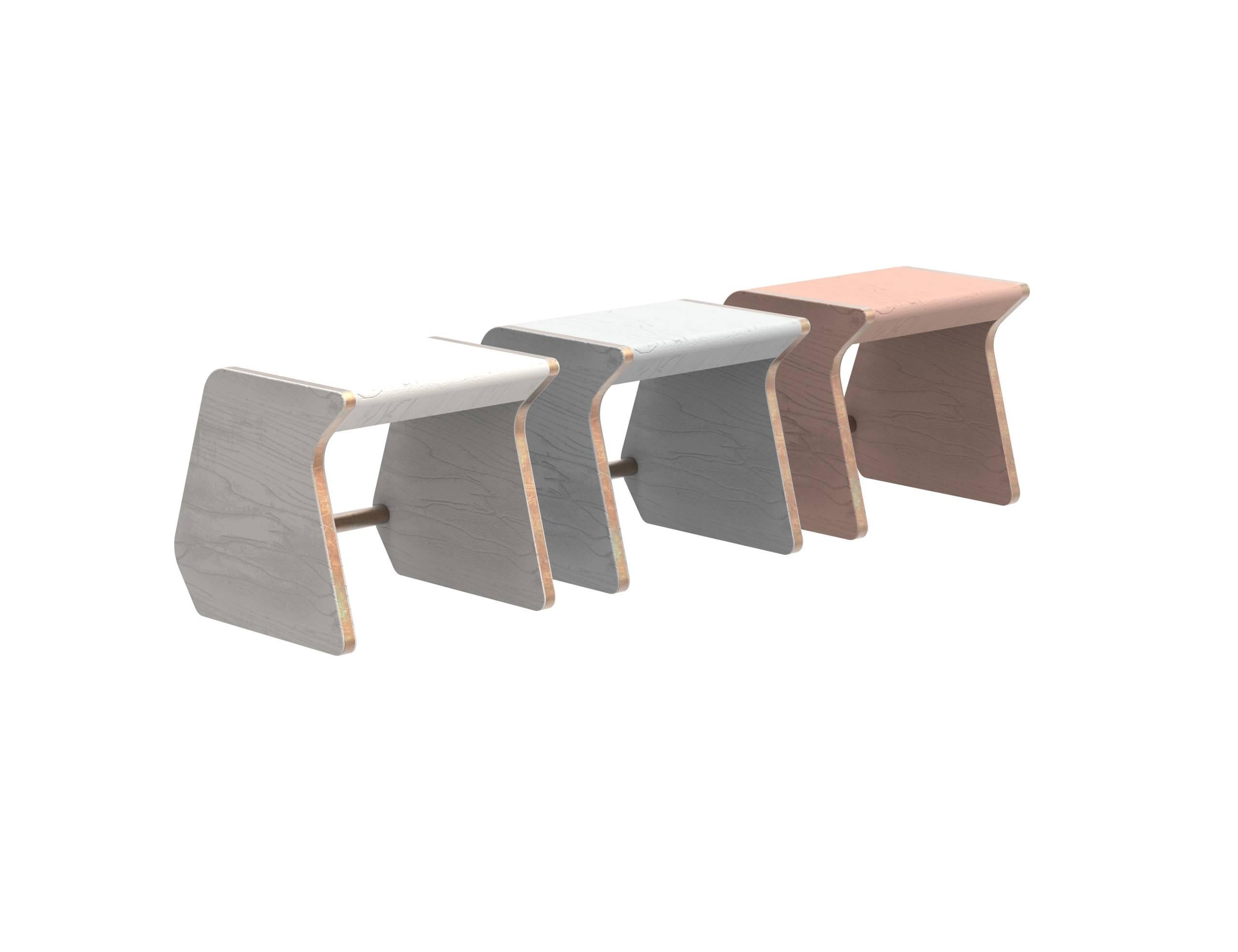 Heritage 'Perch' Child Chair by Studiokinder in Blush Pigmented Ash with Copper In Excellent Condition For Sale In New York, NY