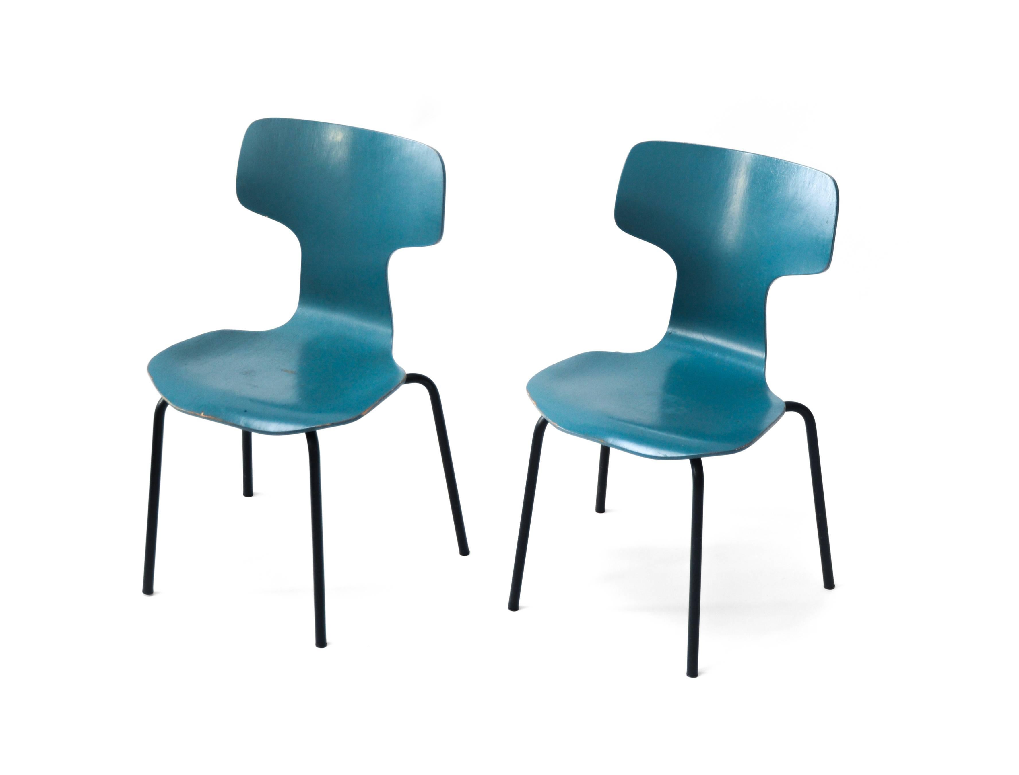 Steel Pair of Model 3103 Chairs, Designed by Arne Jacobsen, Vintage, Denmark, 1955 For Sale