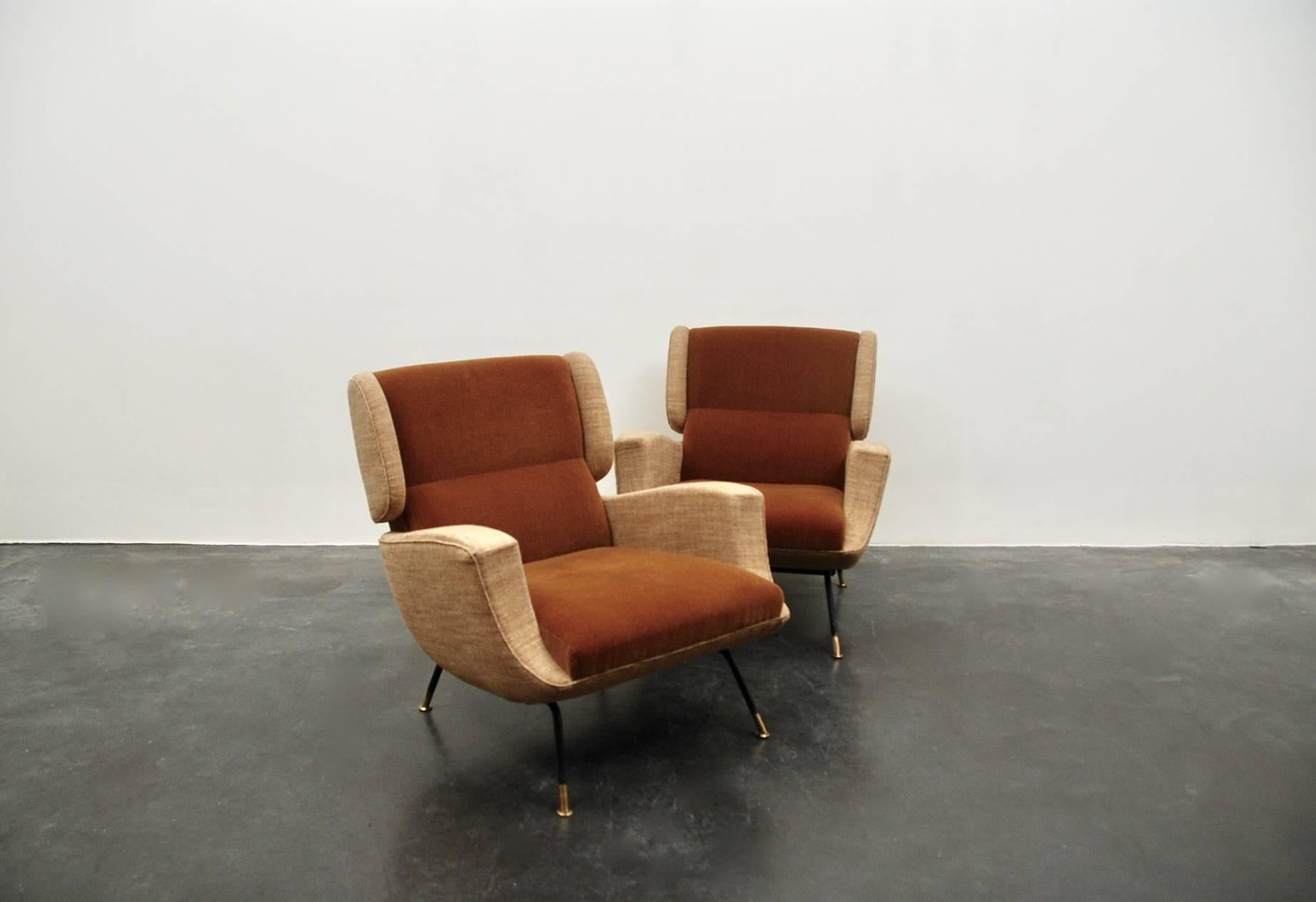 Wool Pair of Seats, Italy 1950s For Sale