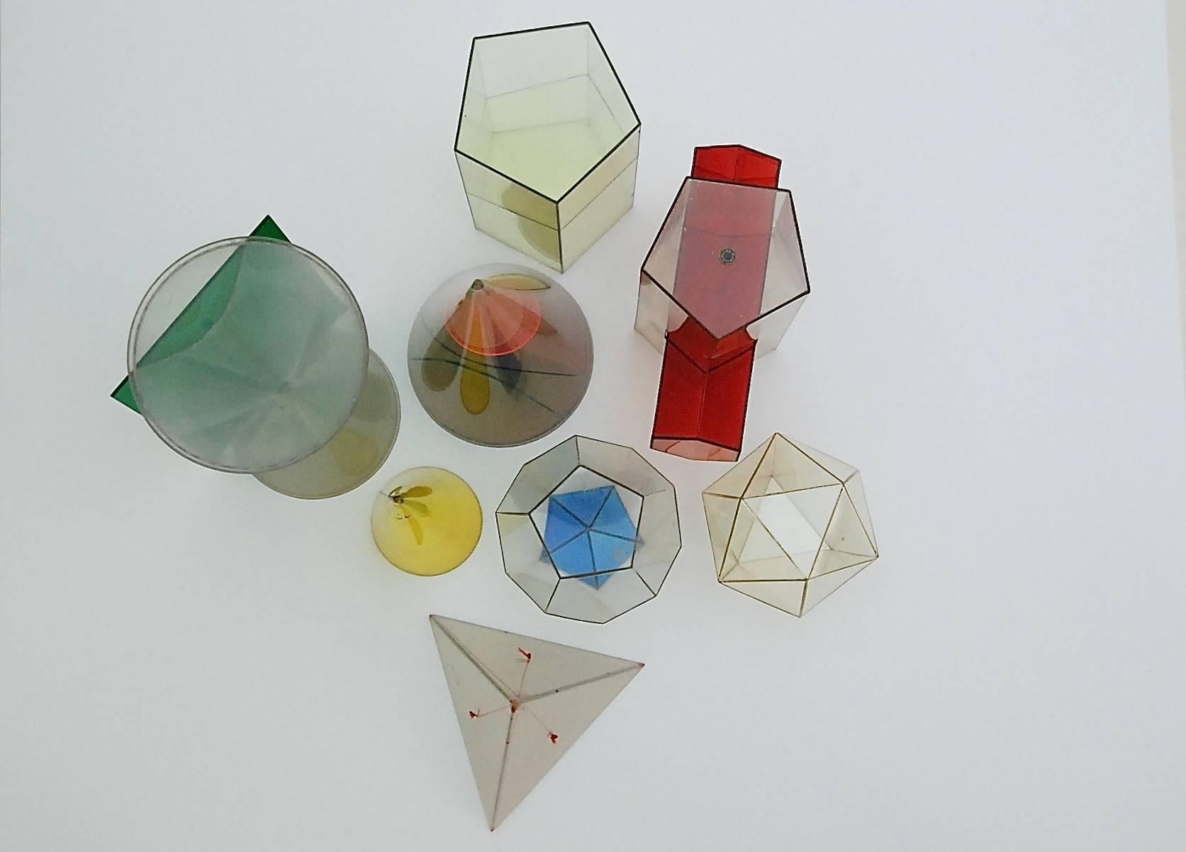 Plexiglass Collection of Eight Geometric Solids