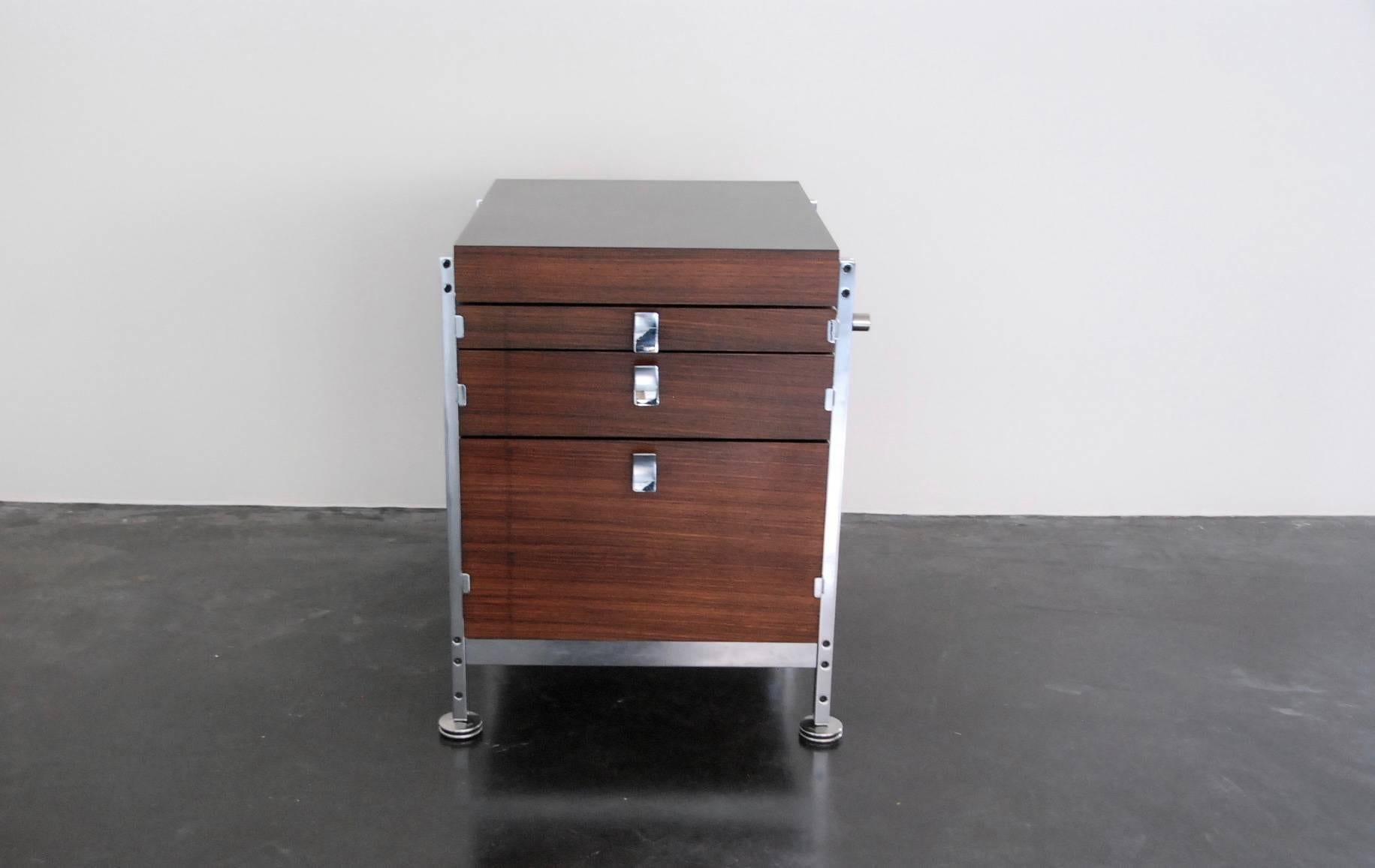 Chest of drawers in rosewood, designed by Jules Wabbes, 