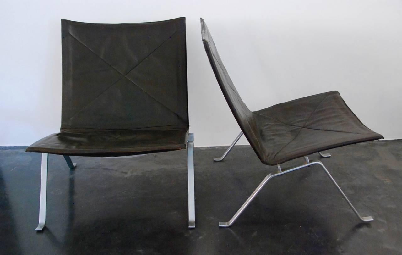 Danish Poul Kjaerholm PK22 Pair of Lounge Chair