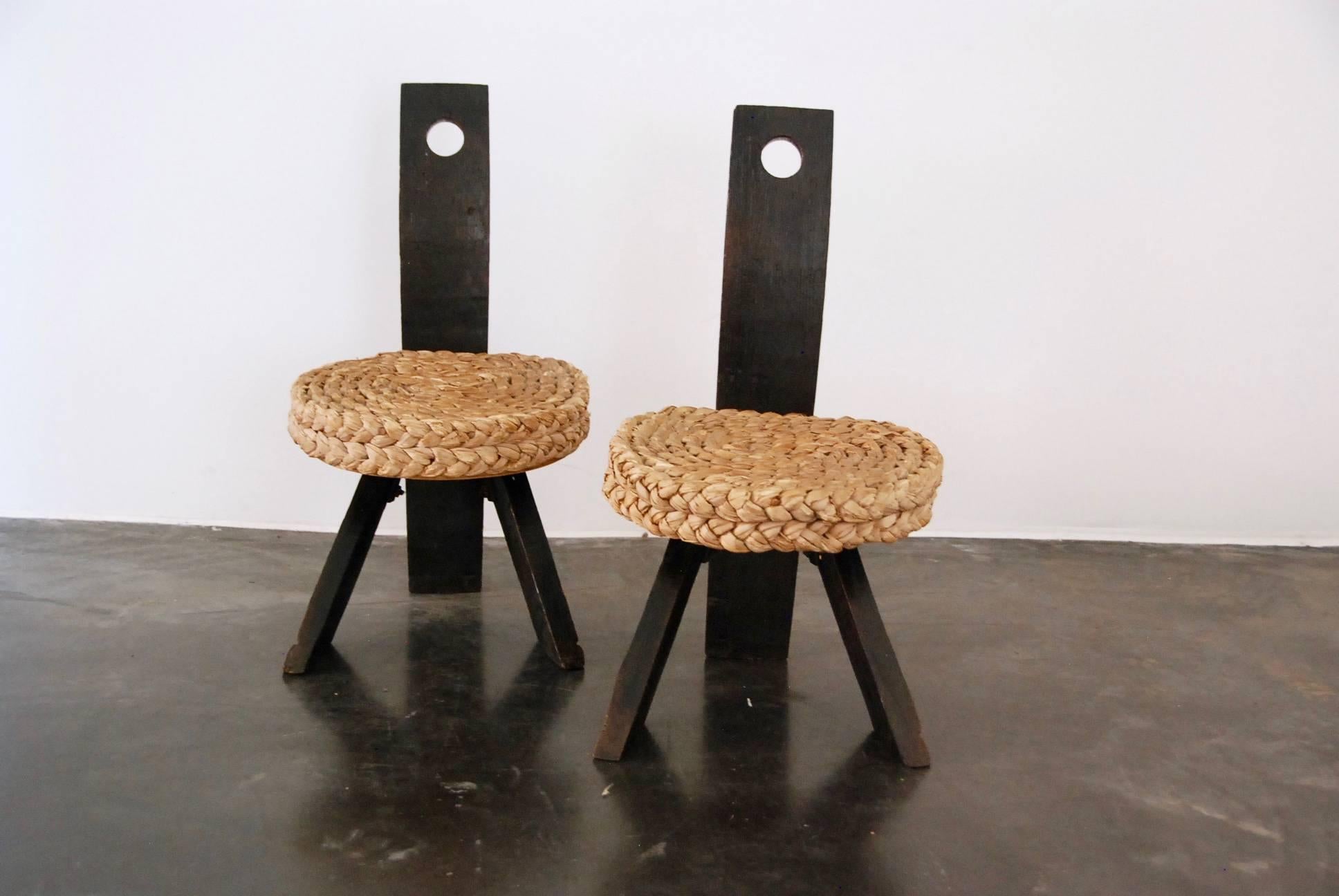 Pair of wicker small chairs, 