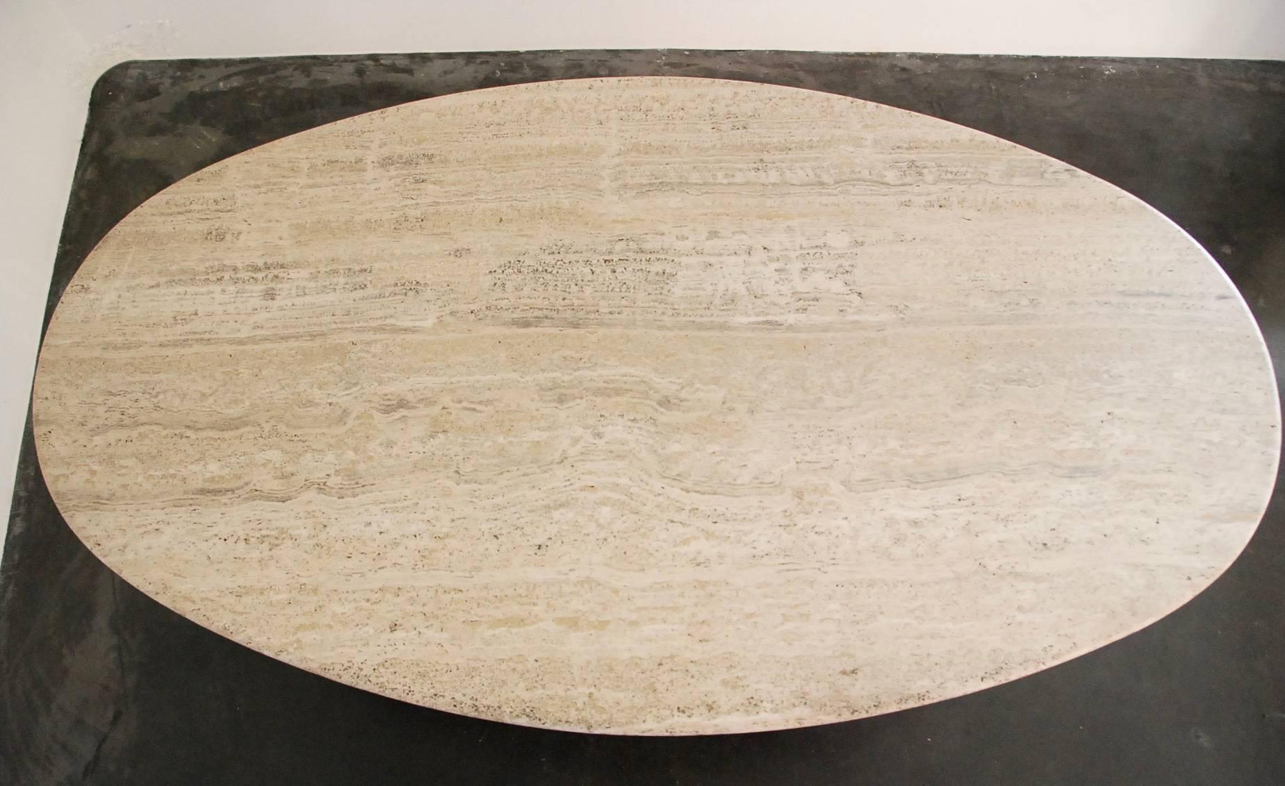 Italian Table Oval Travertine Dining Table