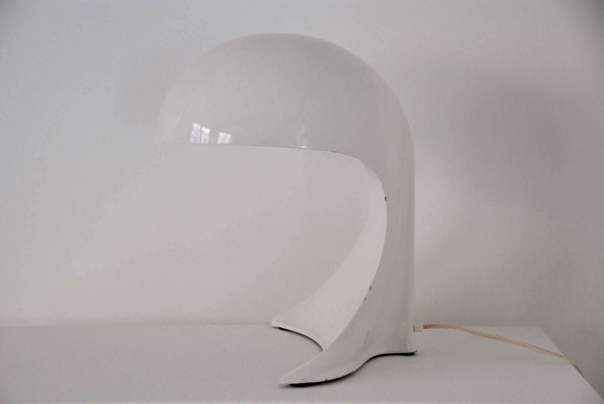 Very nice curved aluminium table lamp, this model 