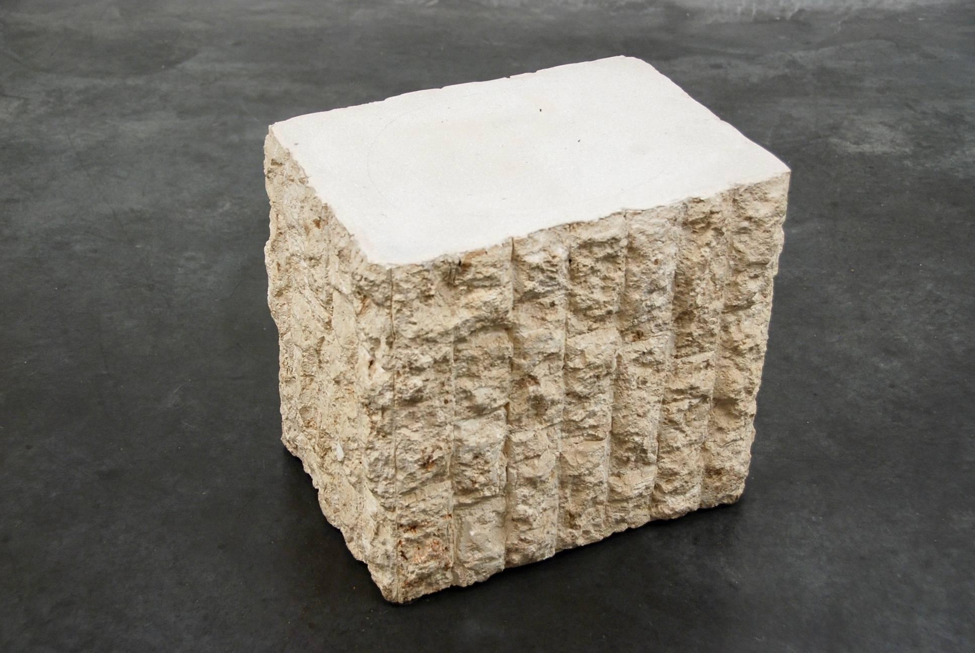 Italian End or Side Table in Travertine