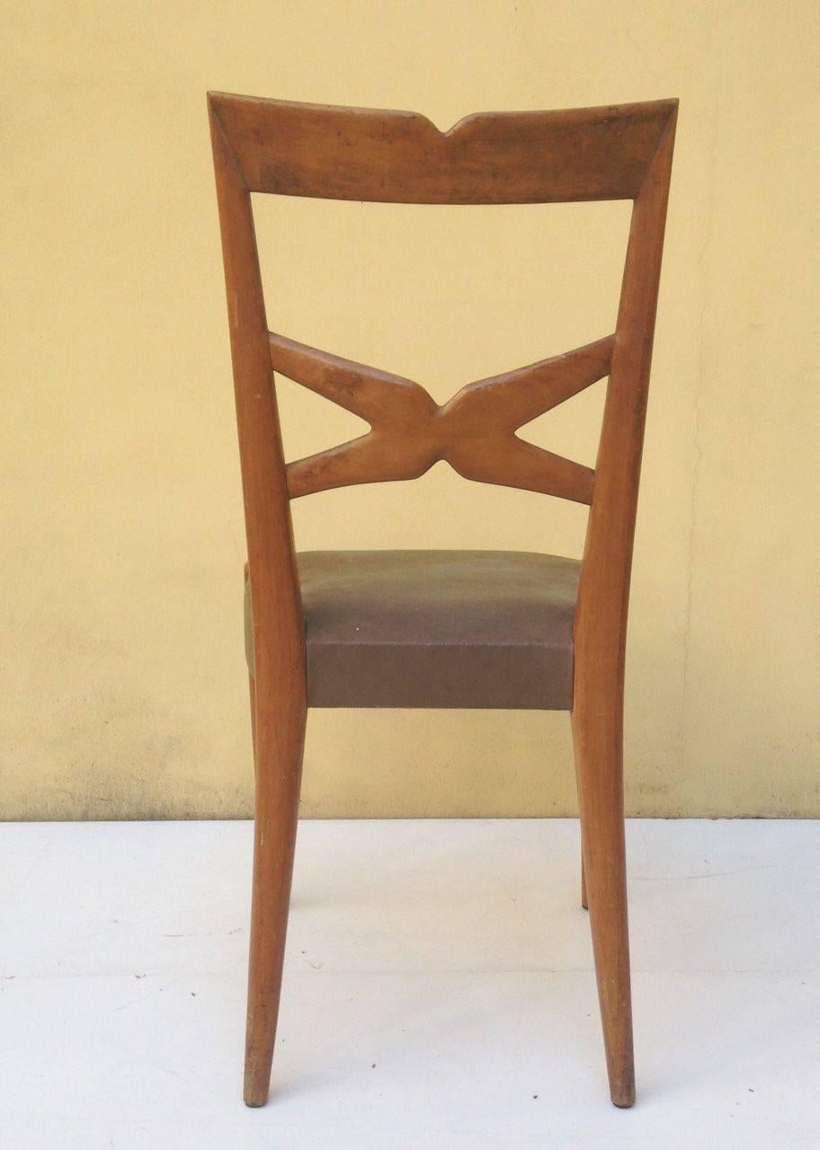 Italian 1940s Set of Six Chairs Attributed to Atelier Borsani For Sale