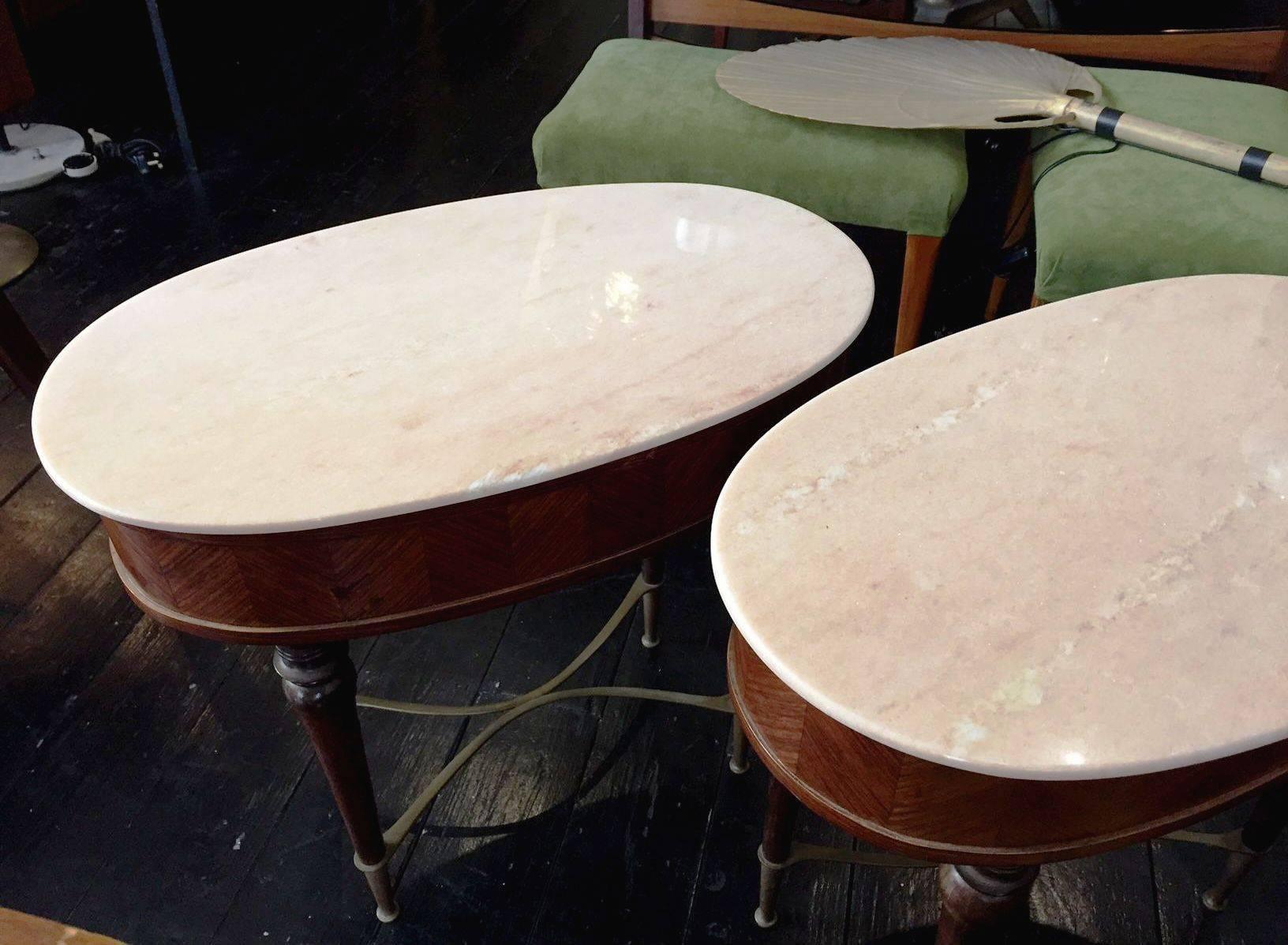 Mid-20th Century 1950s Pair of Bedside or Side Tables in the Style of Paolo Buffa  For Sale