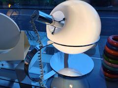 1970s Chrome and Glass Table Lamp