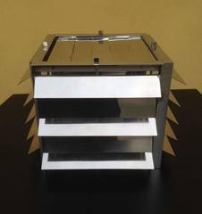 1970s Rare Italian Stainless Steel Lamp Attributed to New Lamp