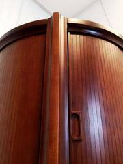1970s Amazing Round Cabinet with Roller Shutter Doors