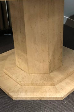 Octagonal Travertine Center Table, Italy, 1970s