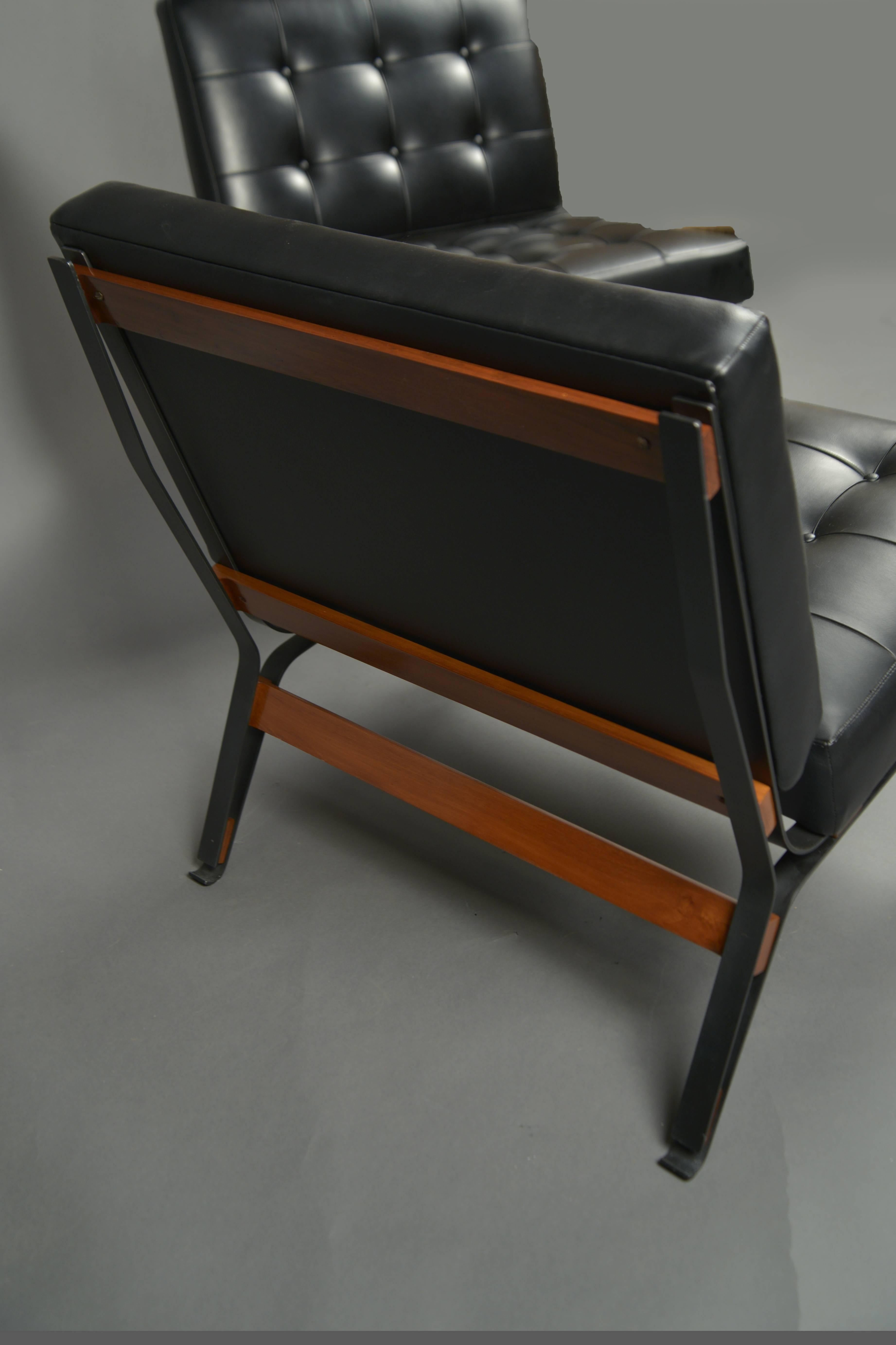 Mid-Century Modern Pair of Chairs by Ico Parisi, Cassina Production Italy, circa 1958