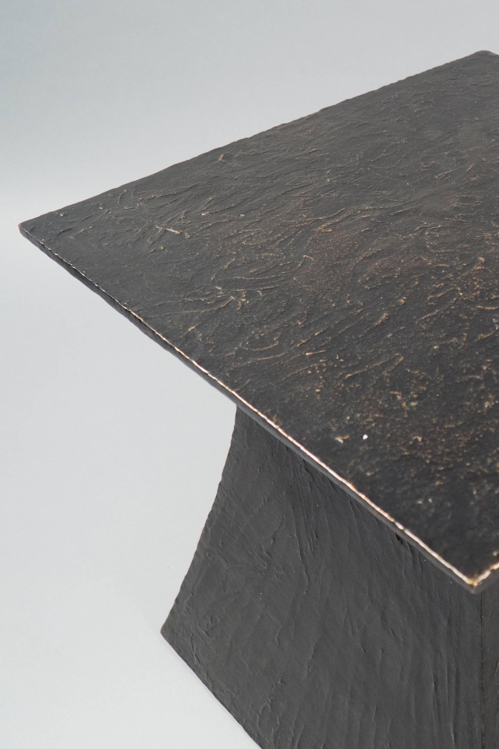 Brutalist Single Patinated Steel Side Table, France, 2017 For Sale