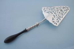 George II Sterling Silver Pierced Triangular Serving Slice by WM Plummer