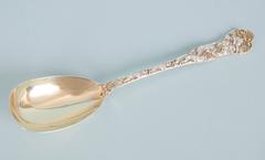Victorian Sterling Silver Stag Hunt Pattern Serving Spoon, London, 1881