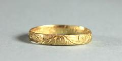 17th Century Gold Chased Posy Ring