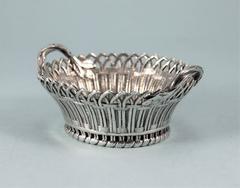 Victorian Sterling Silver Miniature Modelled as a Wickerwork Basket