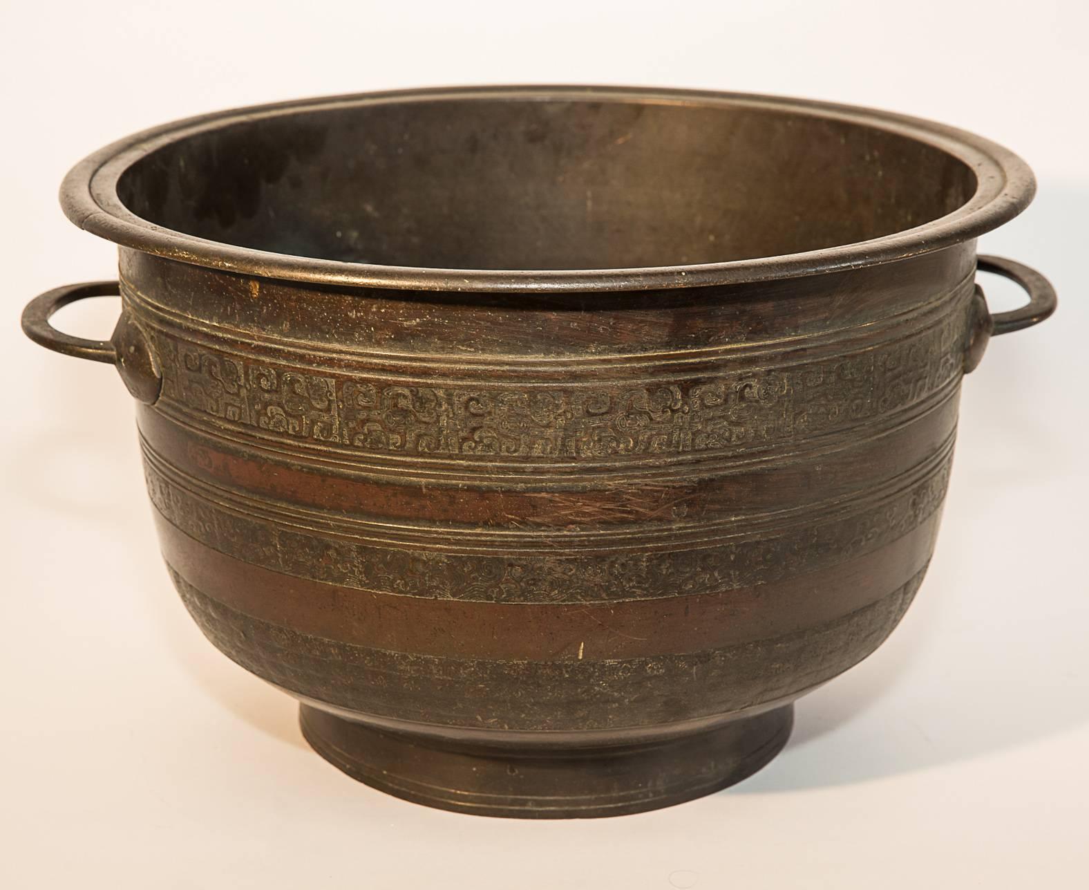 An unusual and very decorative Chinese bronze censer Ming period. Intricate and fine decoration. It seems the mark has been rubbed off, might be at the Revolution time.