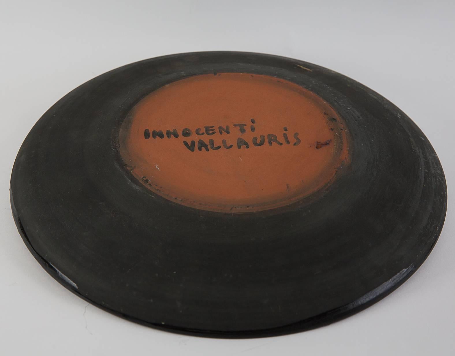 Mid-Century Modern Innocenti Vallauris Hand-Painted Dish For Sale