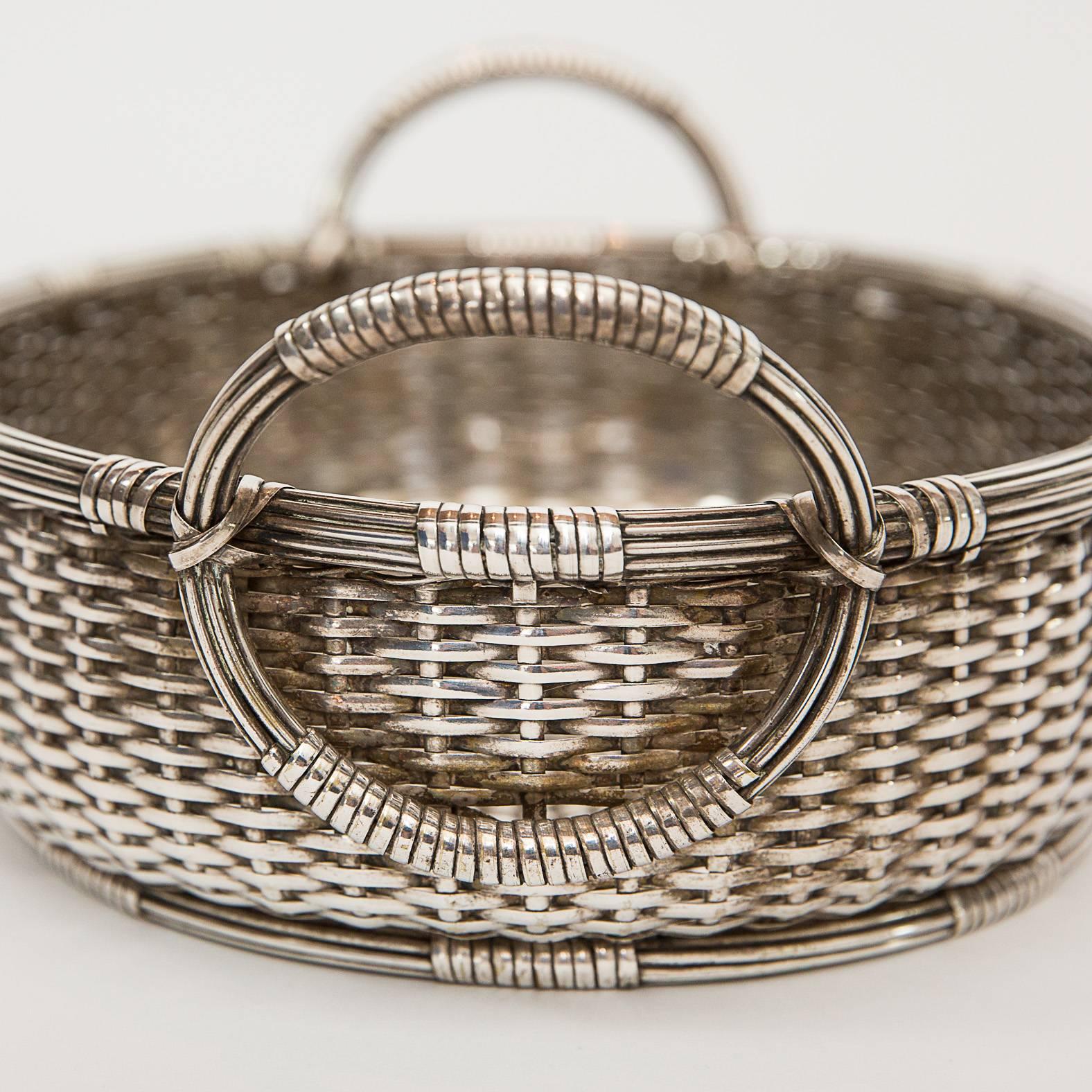 French Silver Brass Basket For Sale 4