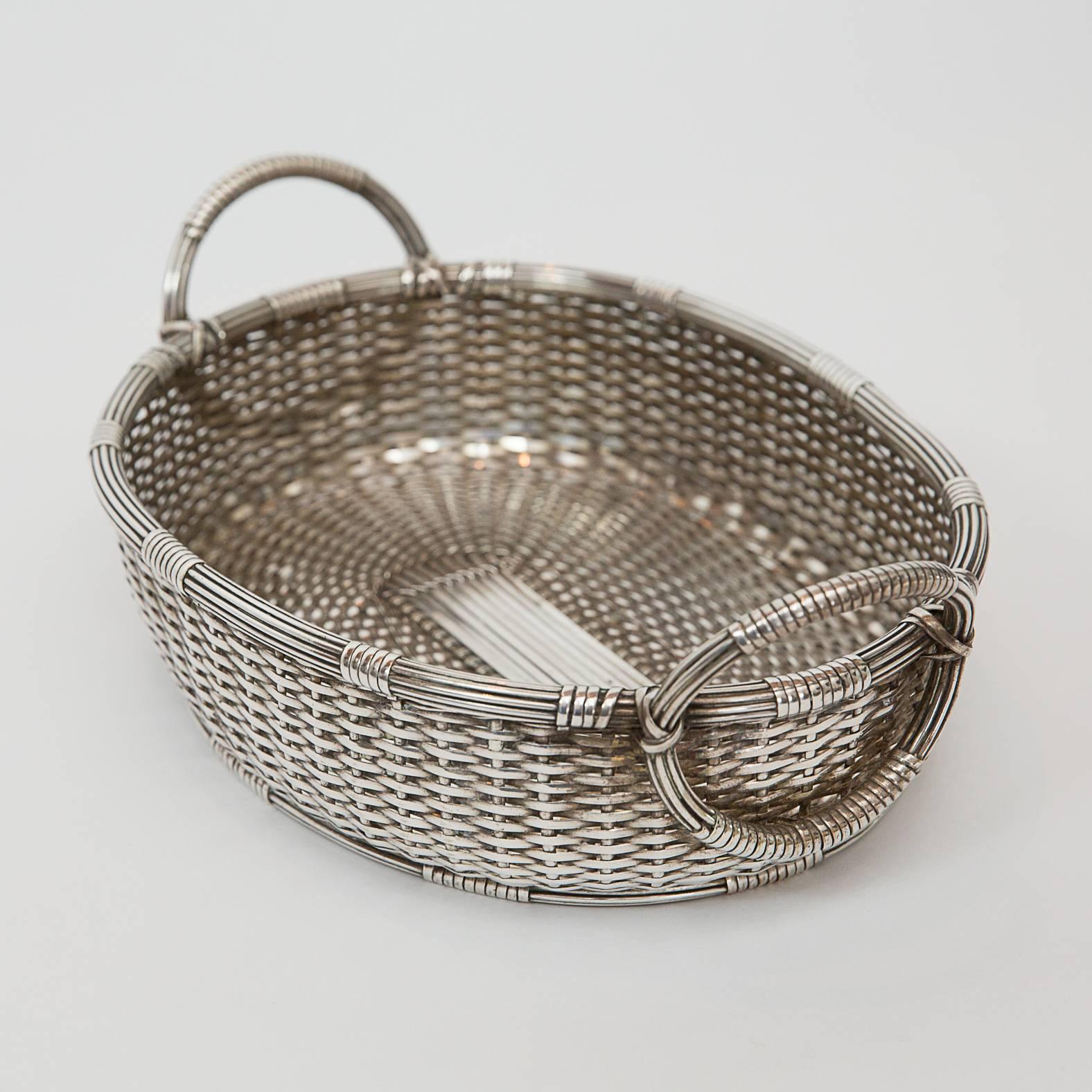 French Silver Brass Basket For Sale 2