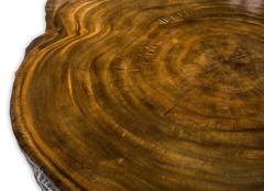 Pair of Round Burnt and Natural Coffee Table