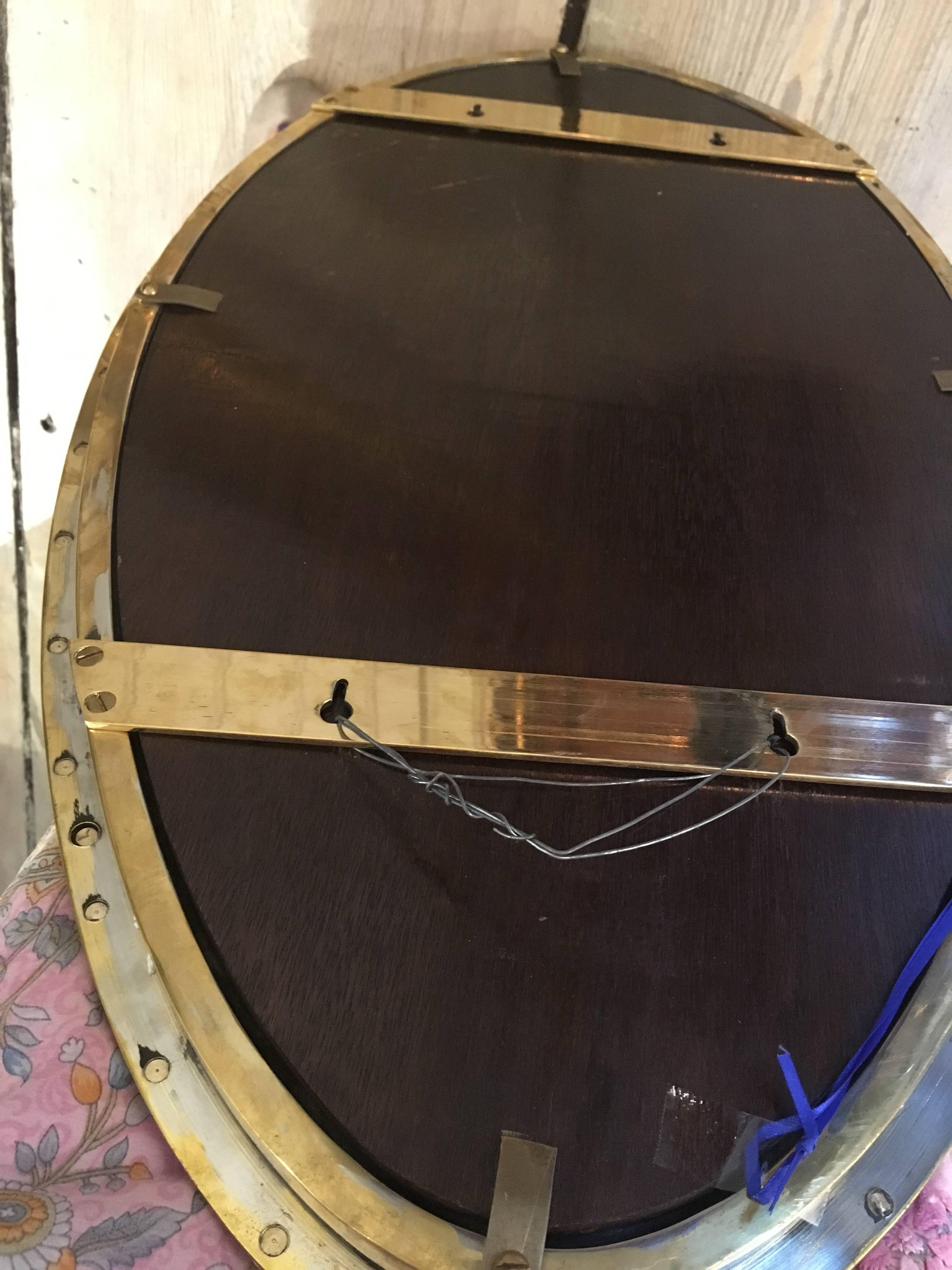 Ovoid-Shaped Nautical Brass Ship's Porthole Window, 1970 In Good Condition In Nantucket, MA