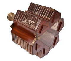 Teak and Smoked Glass Pendant Light from Midcentury Cruise Ship