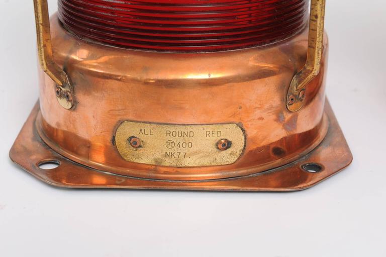 Pair of Port and Starboard Copper Ship's Navigational Lights