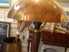 Mid-Century Ship's Stateroom Teak and Copper Table Lamp