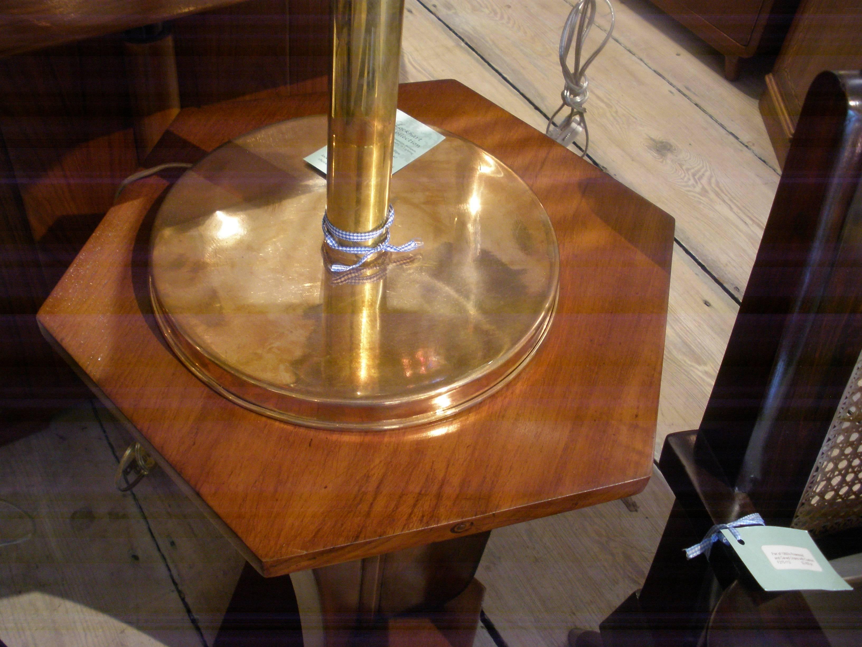 Brass and Copper Table Lamp from Mid-Century Ship's Stateroom In Excellent Condition In Nantucket, MA
