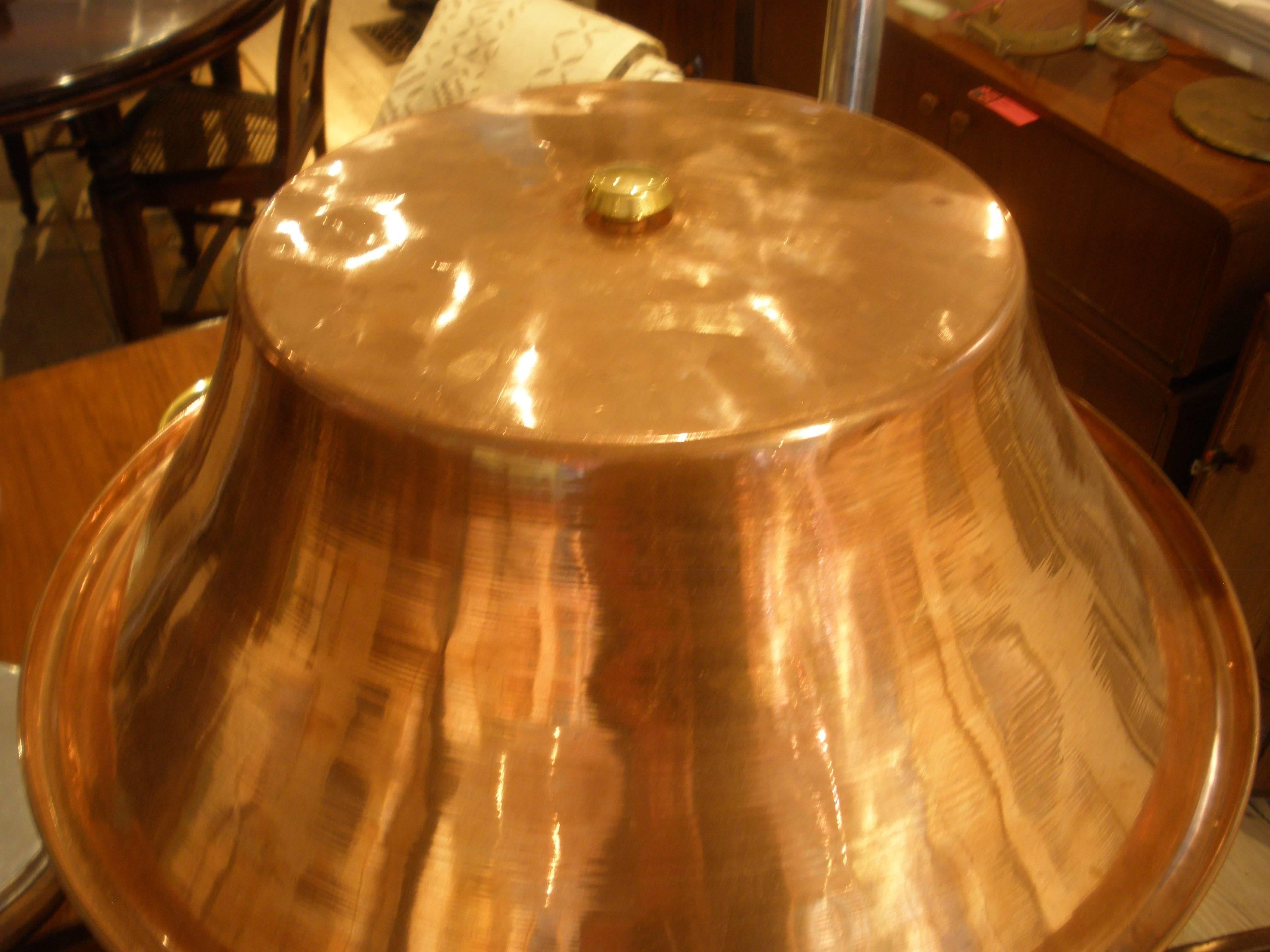 Industrial Brass and Copper Table Lamp from Mid-Century Ship's Stateroom