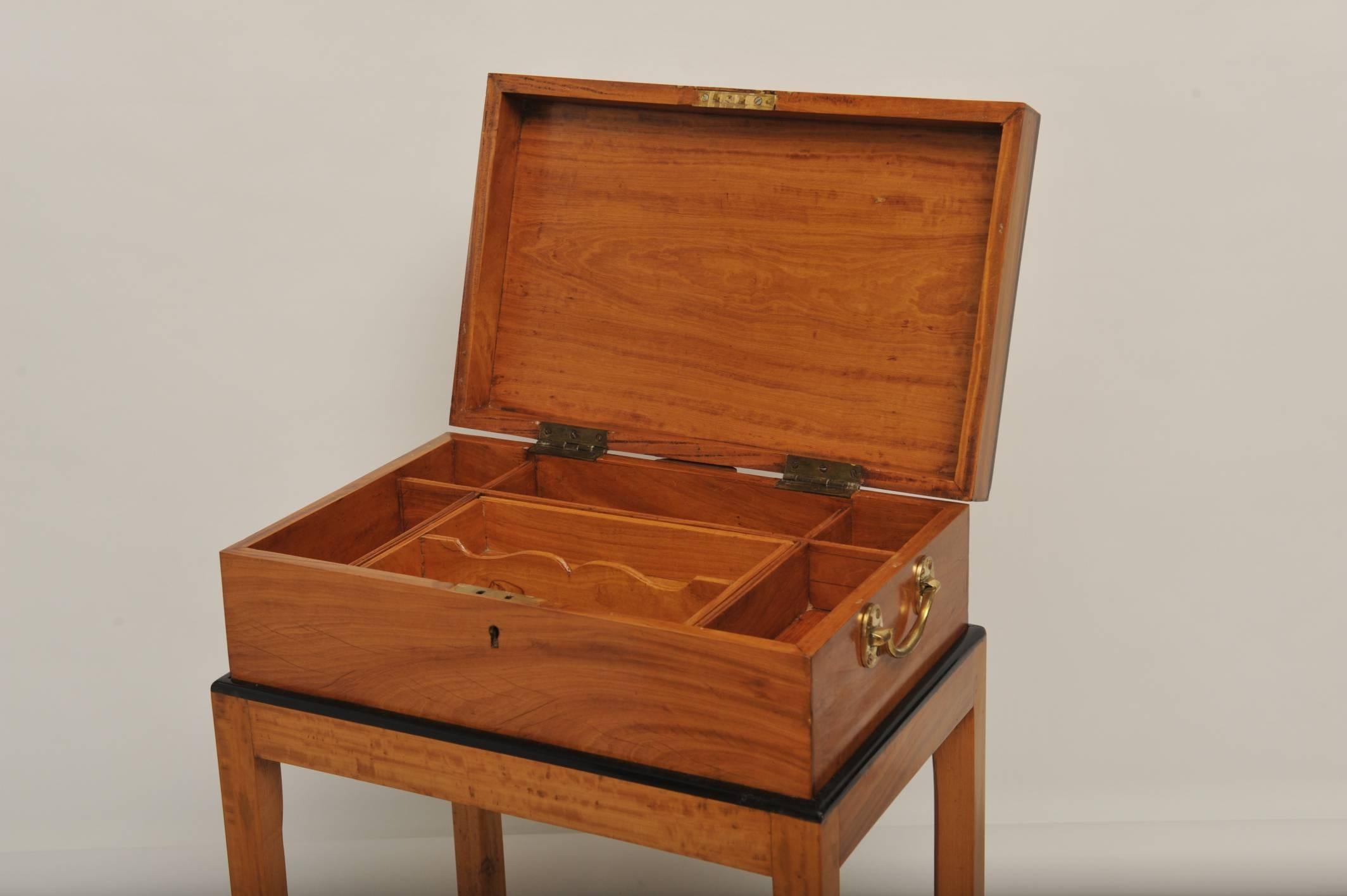 Ebony Late 19th Century British Campaign Officer's Chest on Stand