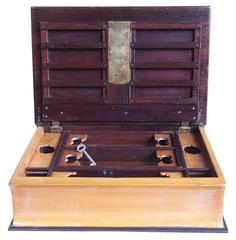 Satinwood and Rosewood Book Box with Hidden Compartments