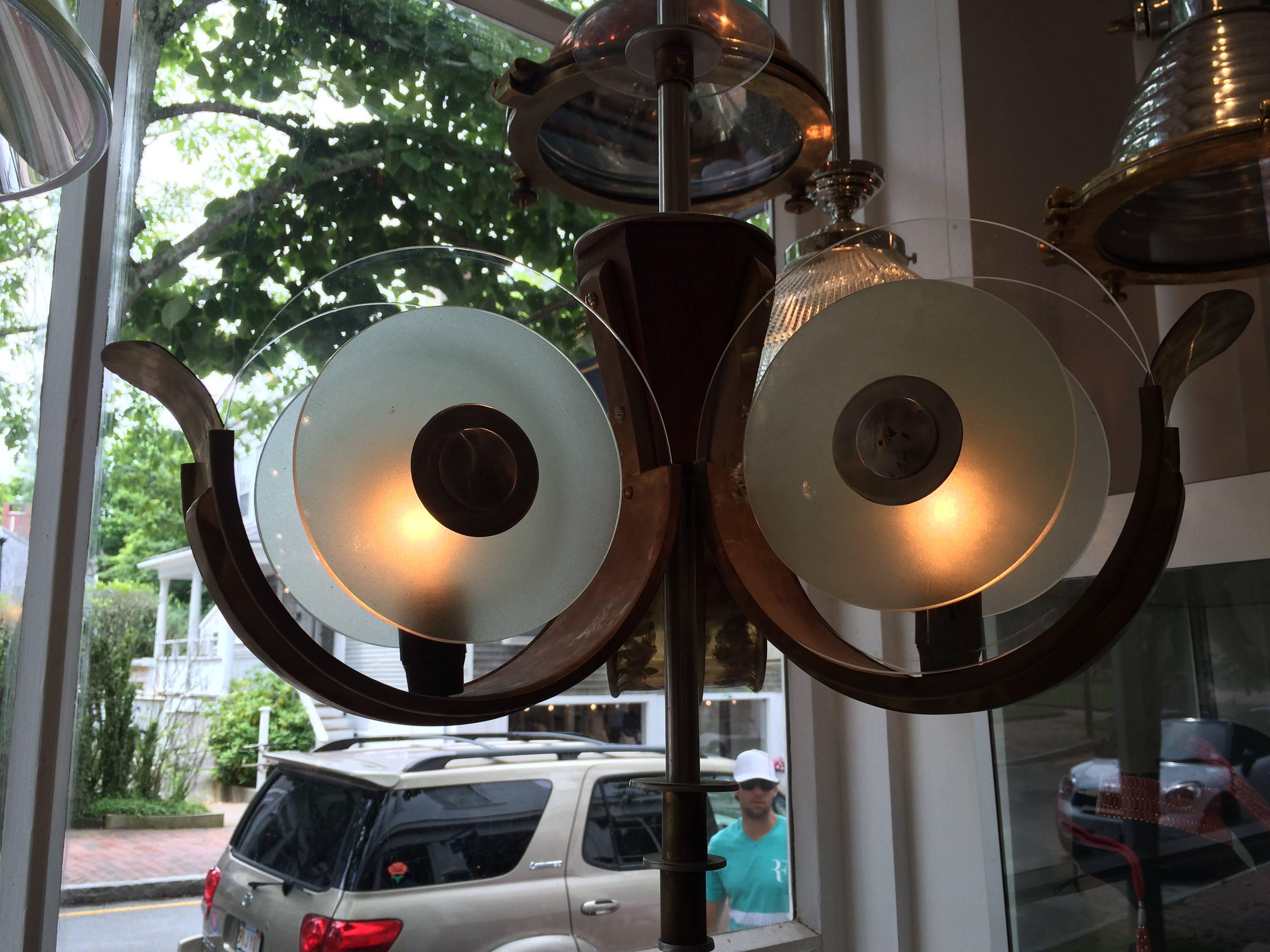 Indian Pair of Art Deco Light Fixtures from the Metro Goldwyn Mayer Theatre, Bombay