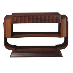 Credenza o consolle in stile Mid-Century Modern in teak ed ebanizzato