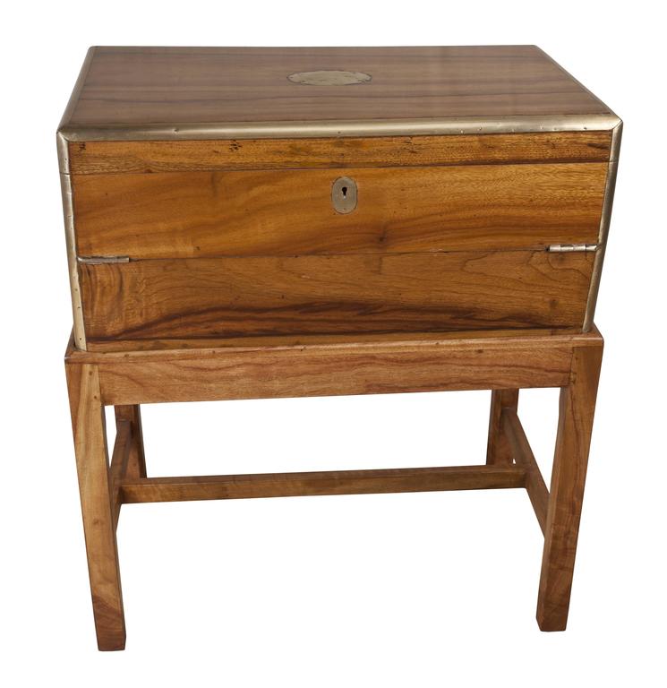 Rare Camphor Wood British Campaign Officer S Lap Desk On Stand For Rare British Campaign Officer S Lap Desk On Custom Made Camphor Wood Stand Early 1900s