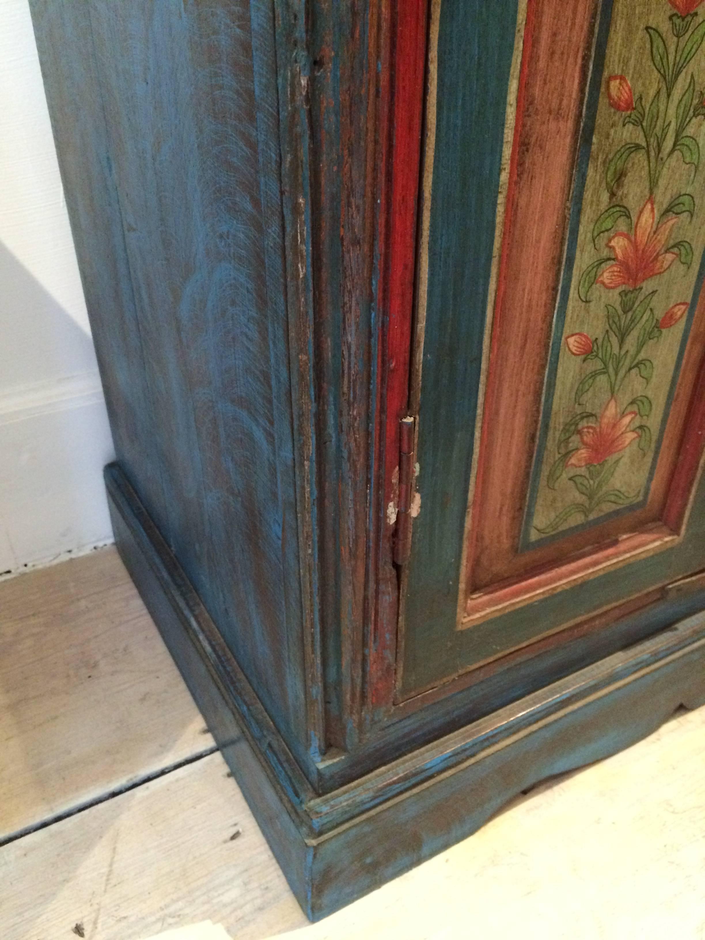Lovely Early 1900s Hand-Painted Window Shutters Converted to Cabinet 2