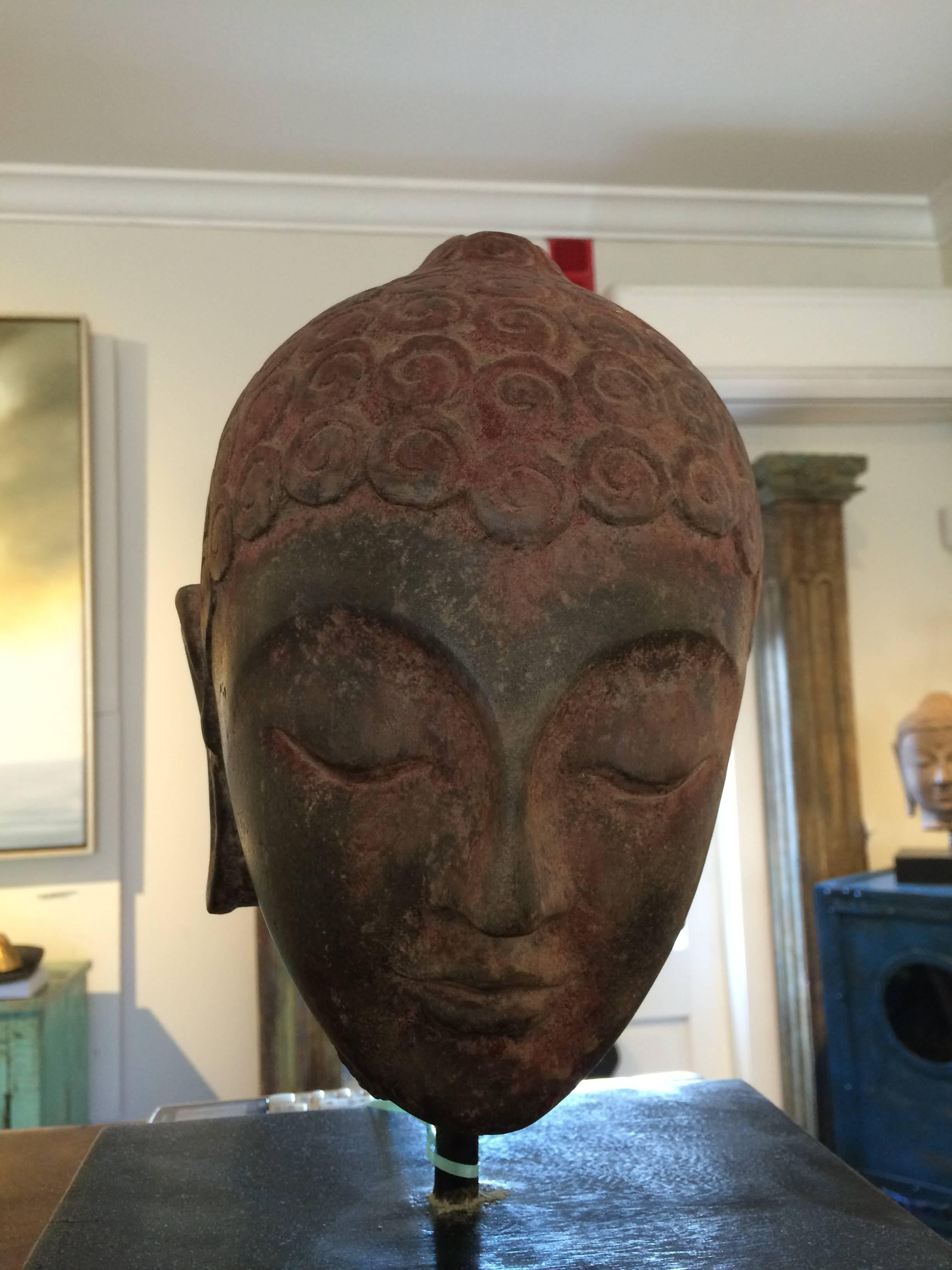 Early 1900s Thai Stone Buddha Head 2