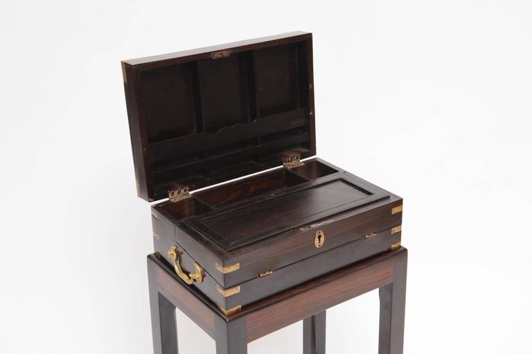 Late 19th Century British Campaign Rosewood Lap Desk On Custom