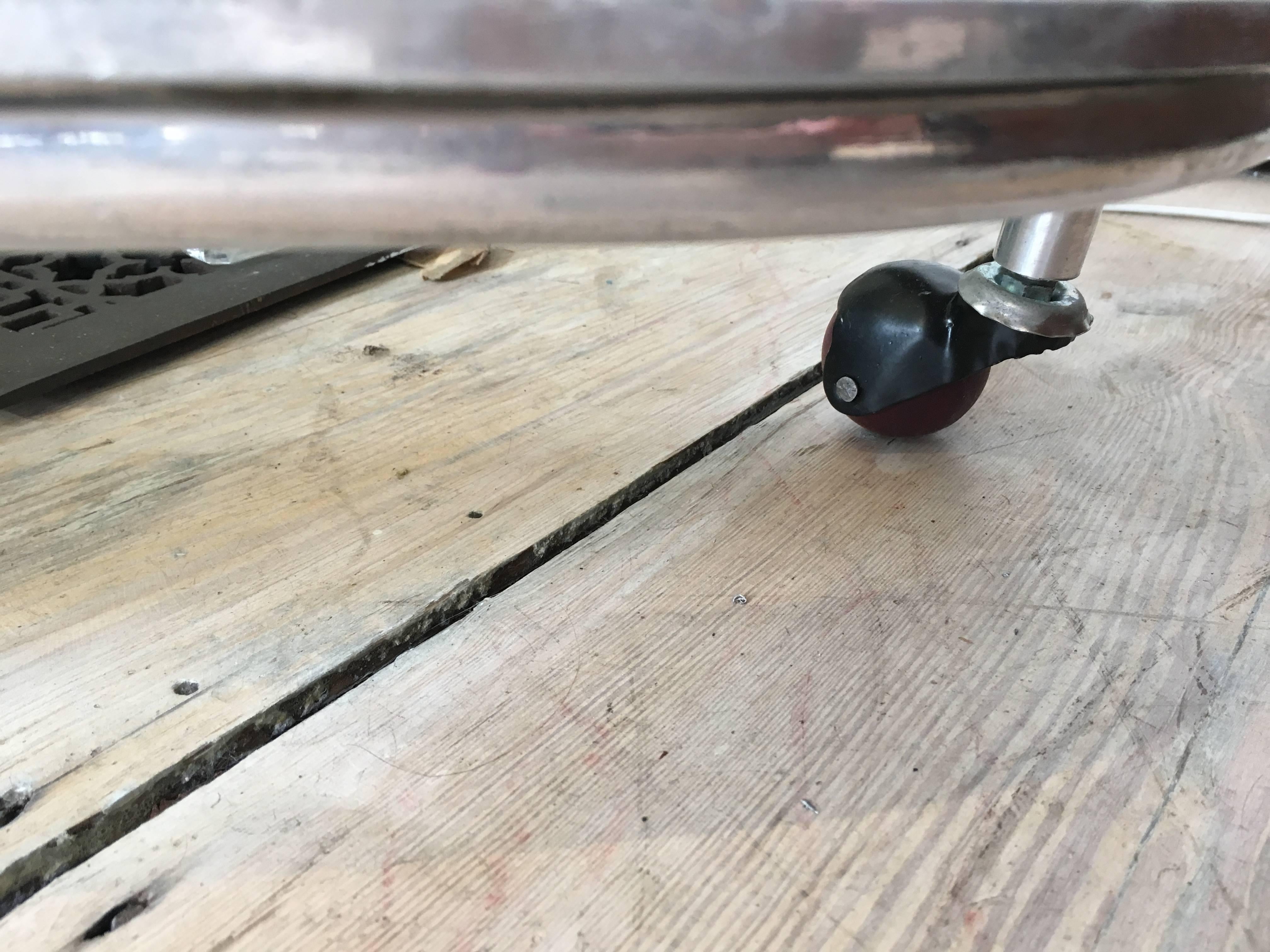 Industrial Nautical Ship's Chrome Porthole Windows Converted to Bar Cart