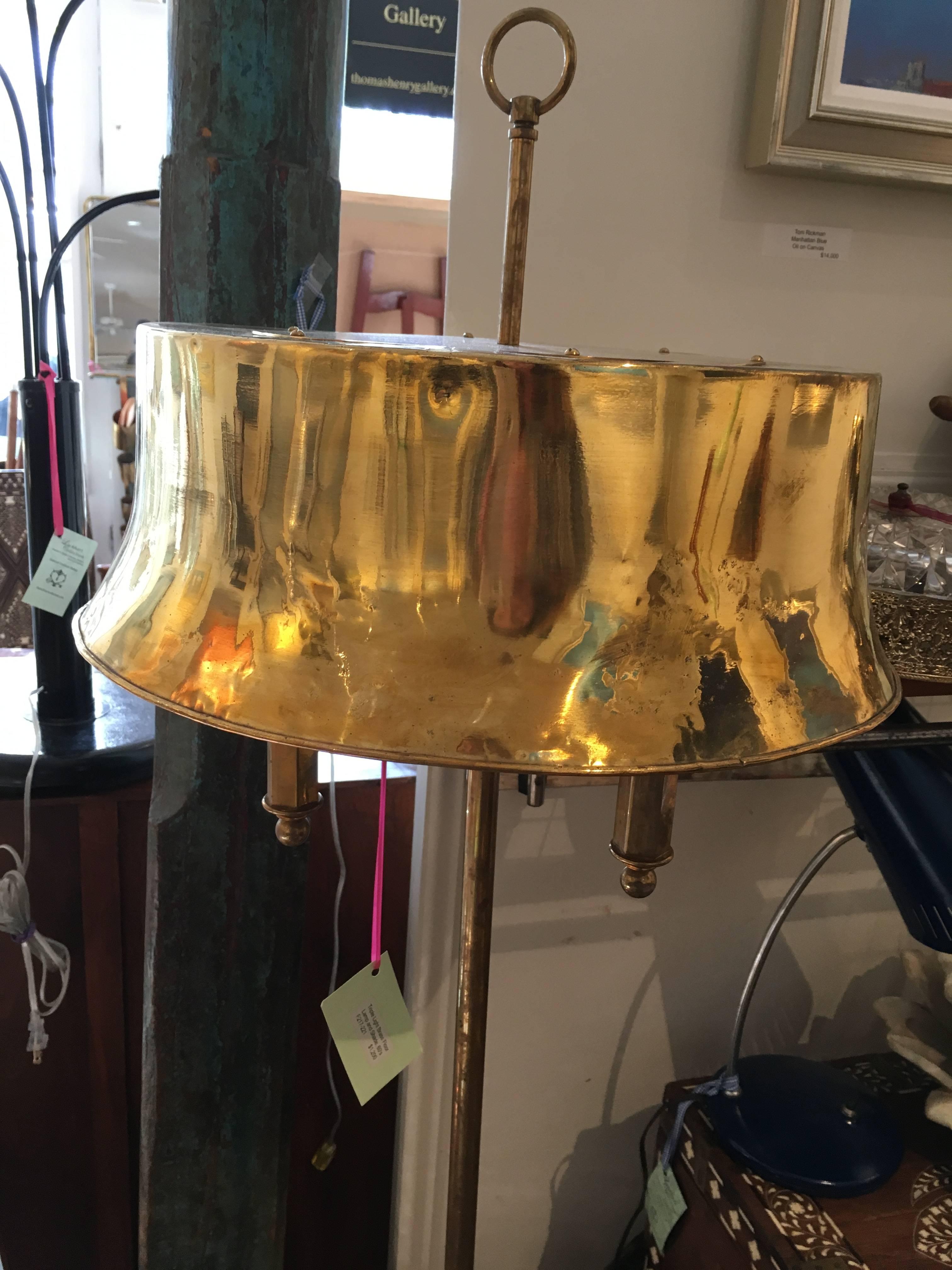 Mid-Century Modern Brass Floor Lamp In Excellent Condition In Nantucket, MA