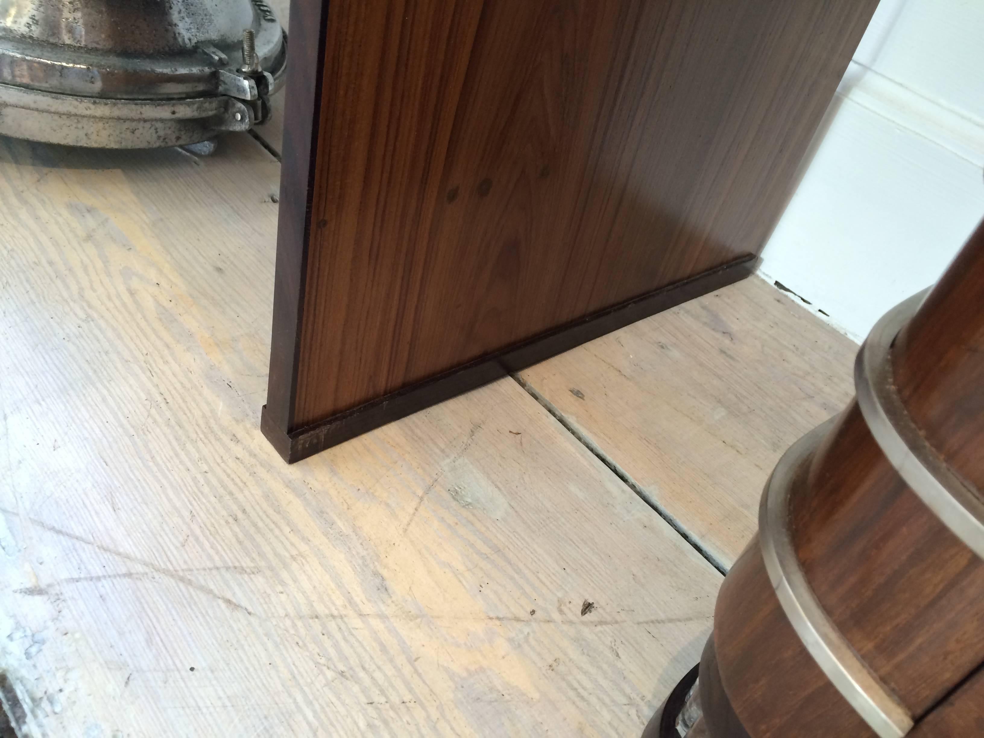 Mid-Century Modern Teak and Rosewood Waterfall Desk In Excellent Condition In Nantucket, MA