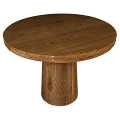 Runder Tisch im brutalistischen Vintage-Stil aus gealterter Eiche, 140 cm